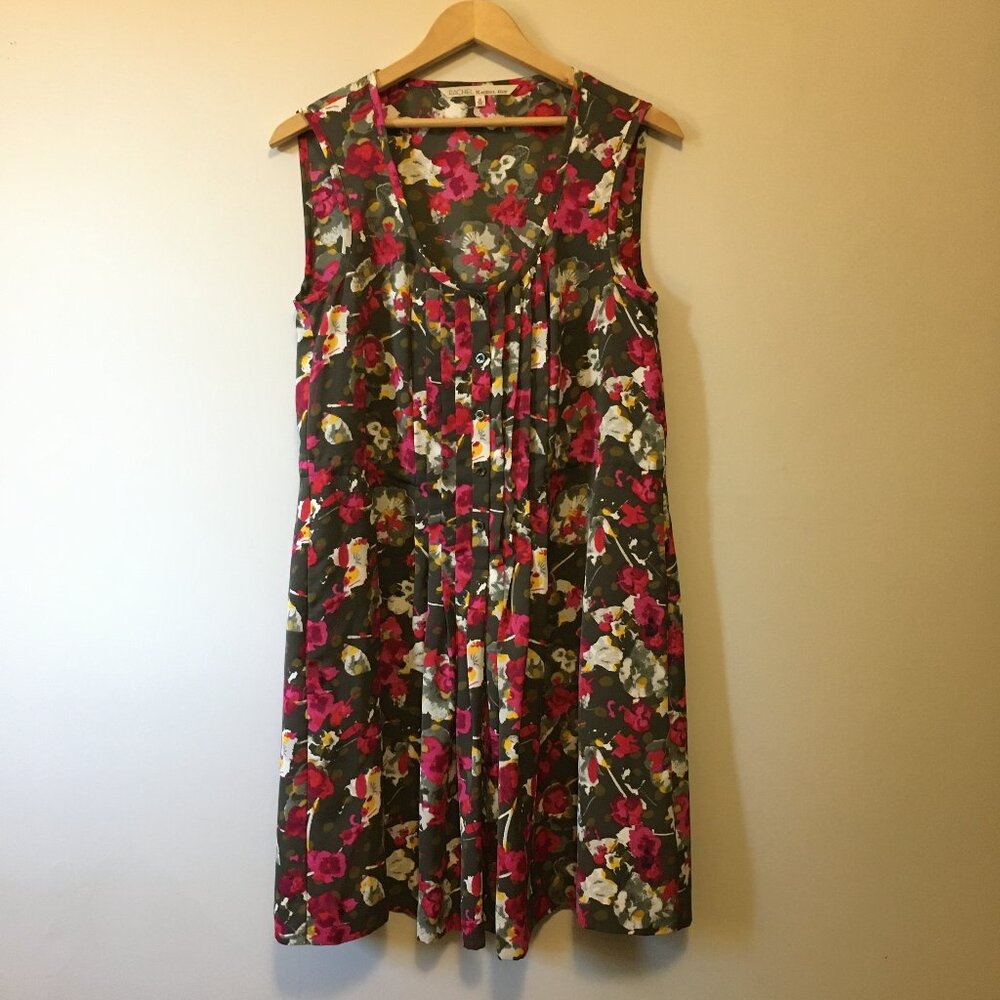 RACHEL Rachel Roy Pink Floral Bouquet Pintuck Tunic Dress M